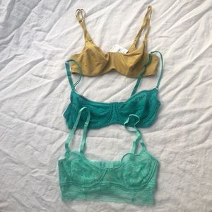 3 Free People Intimates Bras Sz 32c